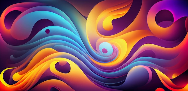 Fundo moderno abstrato com ondas de gradiente Generative AI