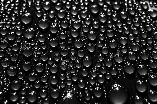 Foto fundo moderno preto abstrato minimalista. pequenas gotas de água em uma superfície escura.