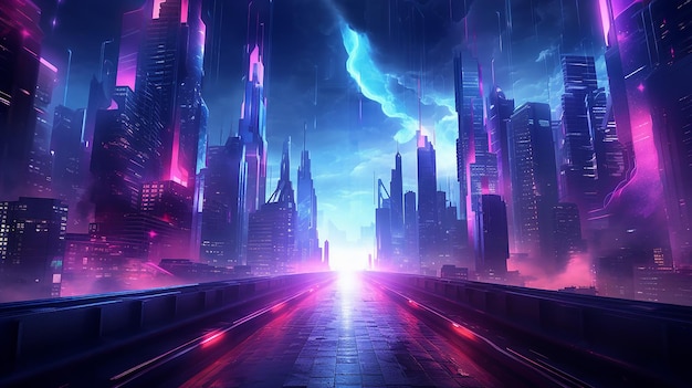 fundo neon fundo eletrônico noturno cyberpunk