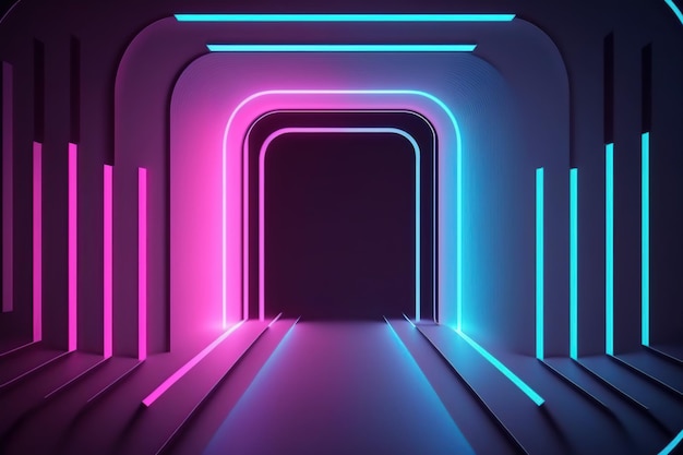 fundo neon futurista azul e rosa