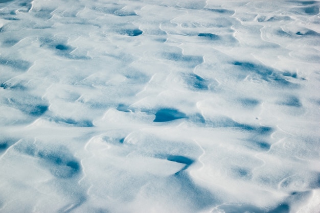 Foto fundo nevado branco de inverno com neve fresca.