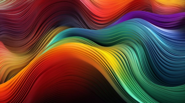 Fundo ondulado 3d colorido Generative Ai