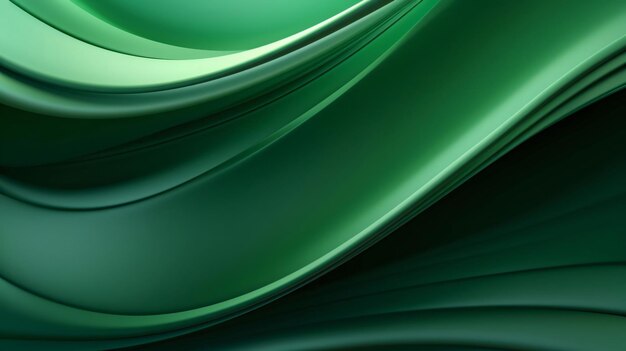 Fundo ondulado abstrato verde renderização 3D ilustração 3D