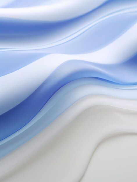 Foto fundo ondulado azul e branco abstrato com um único objeto branco generativo ai