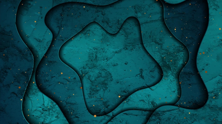 Foto fundo ondulado grunge azul escuro com pontos dourados