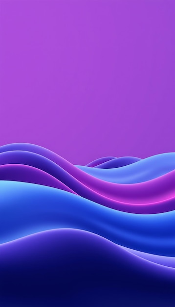 Fundo ondulado roxo e azul abstrato com espaço de cópia