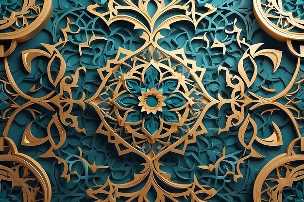 Foto fundo ornamental árabe tridimensional realista