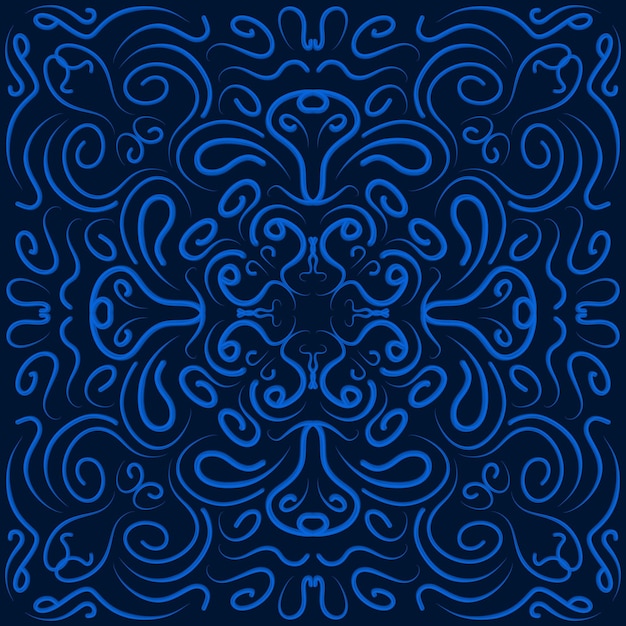 Fundo padrão floral azul