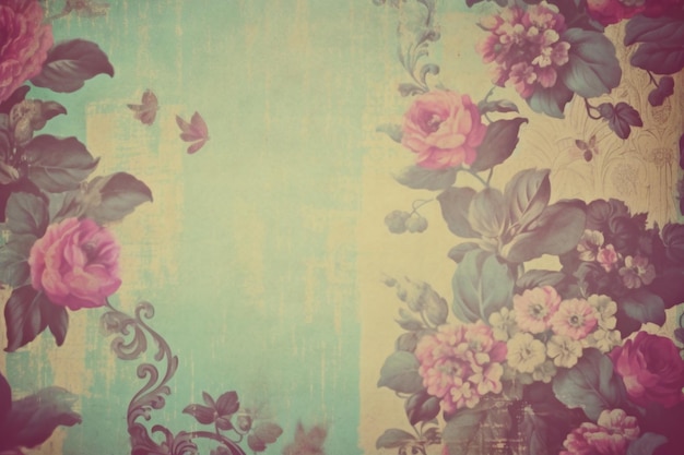 Fundo padrão floral vintage