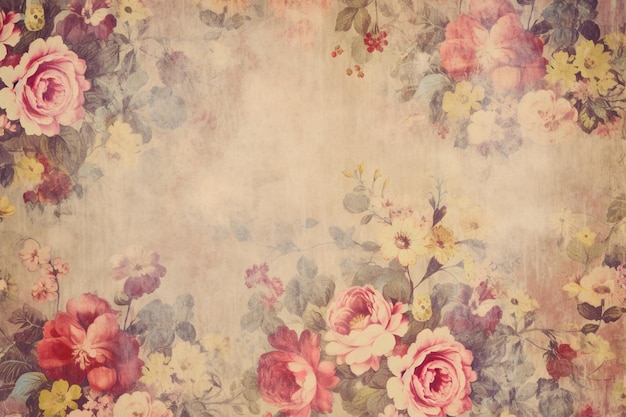 Fundo padrão floral vintage