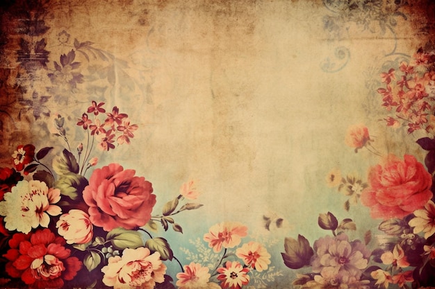 Fundo padrão floral vintage