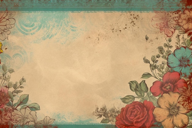 Fundo padrão floral vintage