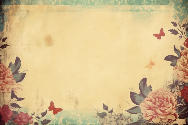 Fundo padrão floral vintage