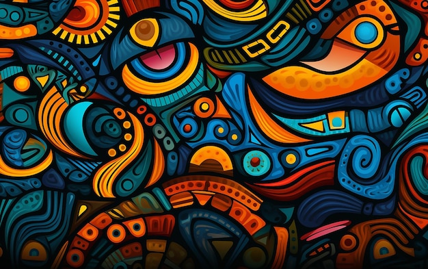 Fundo padronizado com estilo africano colorido um design vibrante e artístico