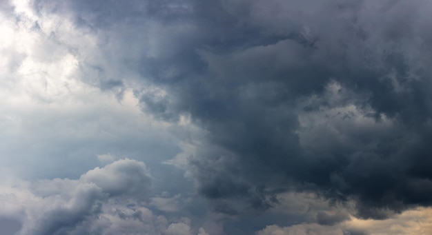 Fundo panorâmico de nuvens de tempestade de verão de quadro completo