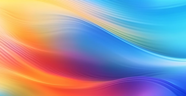 Fundo panorâmico do arco-íris ondas coloridas linhas curvas imagem gerada por IA