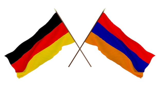 Fundo para designers ilustradores Dia da Independência Nacional Bandeiras Alemanha e Armênia