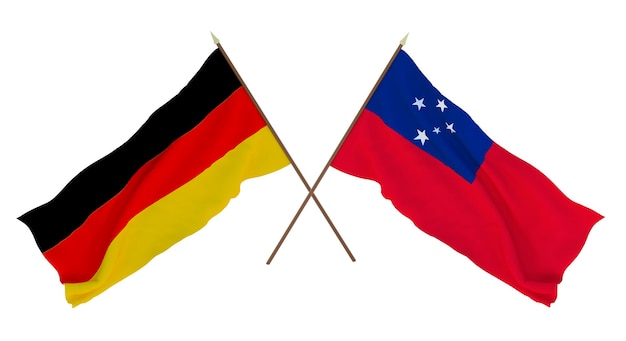 Fundo para designers ilustradores Dia da Independência Nacional Bandeiras Alemanha e Samoa