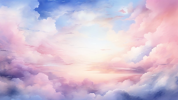 Foto fundo pastel do céu em estilo feminino