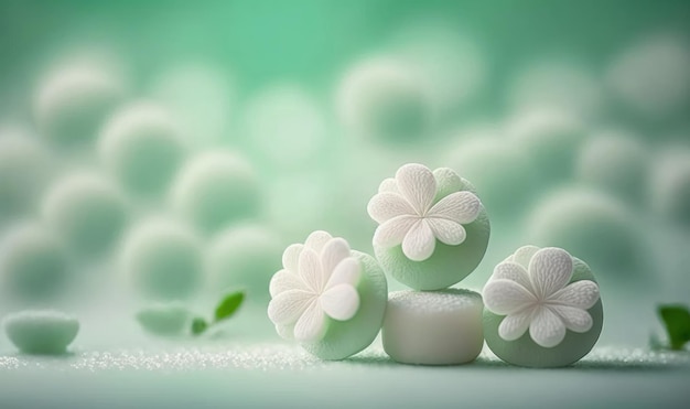 Fundo Pastel Macio de Saint Patrick's Day Clover Sweet Candy com Bokeh.