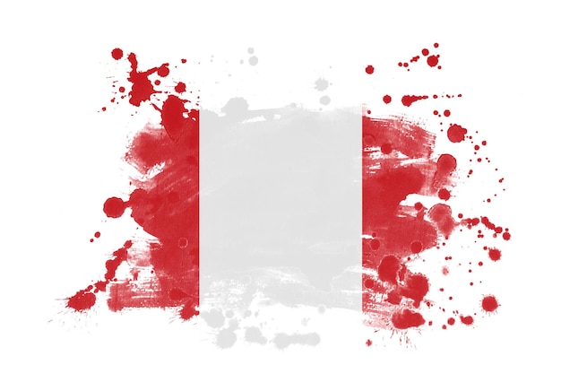 Fundo pintado grunge bandeira do Peru