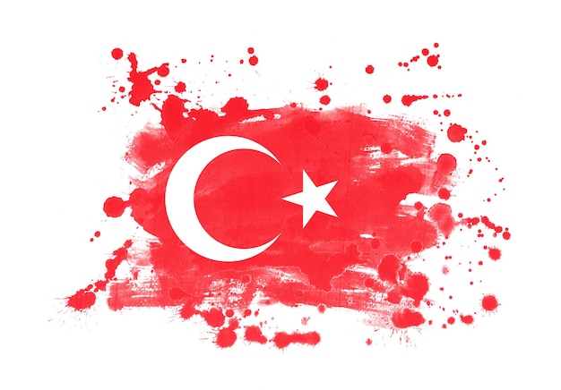 Foto fundo pintado grunge de bandeira da turquia