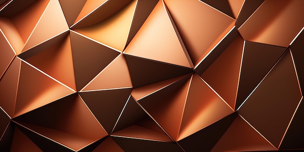 Fundo poligonal de cobre de metal brilhante