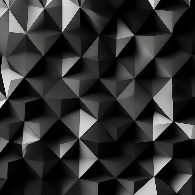 Fundo preto abstrato com formas poligonais AI gerado