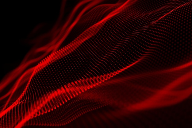 Fundo preto abstrato com linhas vermelhas