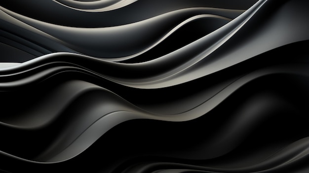 Fundo preto com formas onduladas elegantes