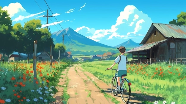 fundo que emula o estilo Makoto Shinkai