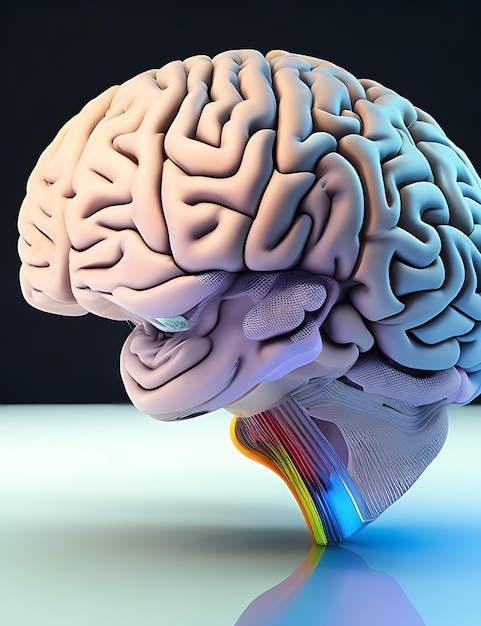 Fundo realçado do cérebro médico 3D