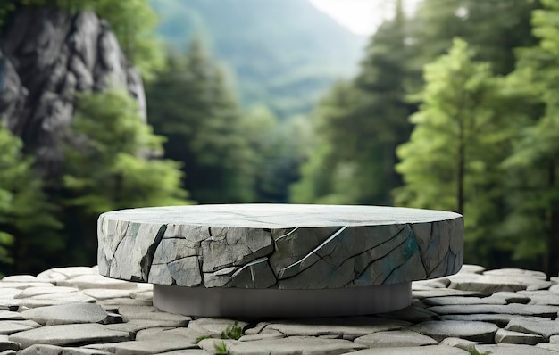 fundo realista abstrato renderização 3d exibição de produto pódio de pedra imagem de ultra luxo natural c