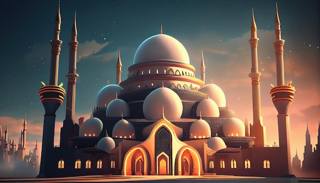 Fundo realista de eid alfitr ramadã mubarak