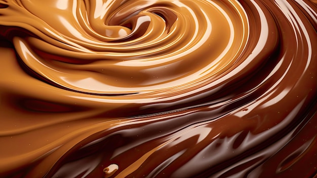 Fundo redemoinho de chocolate derretido Generative Ai