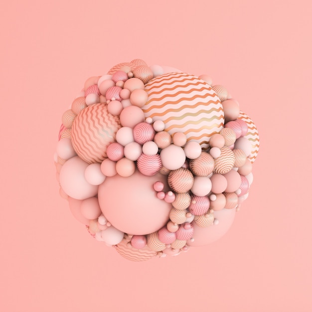 Fundo rosa abstrato, partícula de minimalismo de estúdio. Ilustração 3D, renderização em 3D.