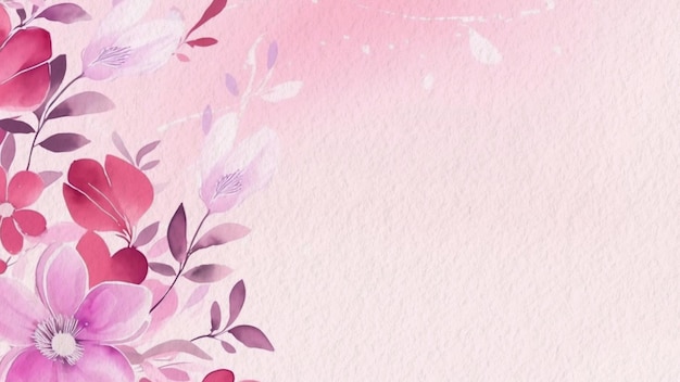 Fundo rosa com um buquê de flores em um fundo rosa