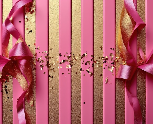 Fundo rosa e glitter dourado