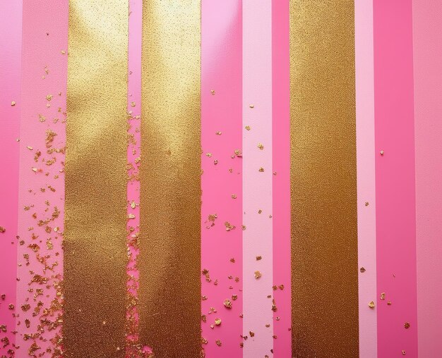 Fundo rosa e glitter dourado