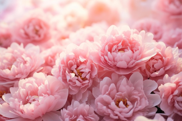 Fundo rosa suave de pétalas de flores peônia macro foto closeup vista fundo floral rosa