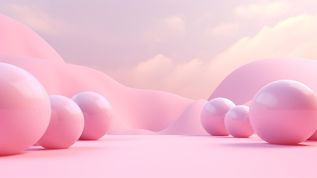 fundo rosa suave fundo de renderização 3d