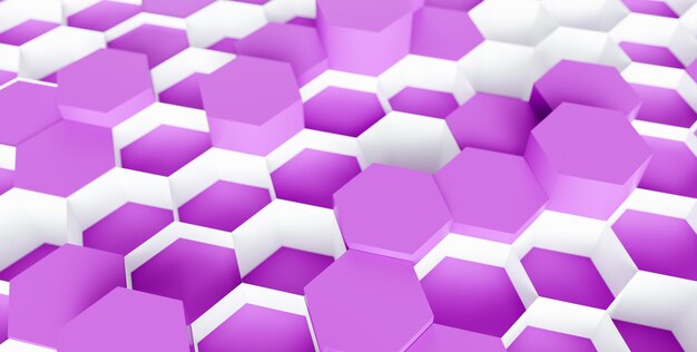 Fundo roxo do hexágono - renderização em 3d - ilustração