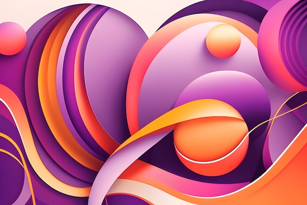 Fundo roxo e laranja com formas abstratas