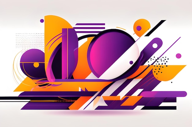 Fundo roxo e laranja com formas abstratas