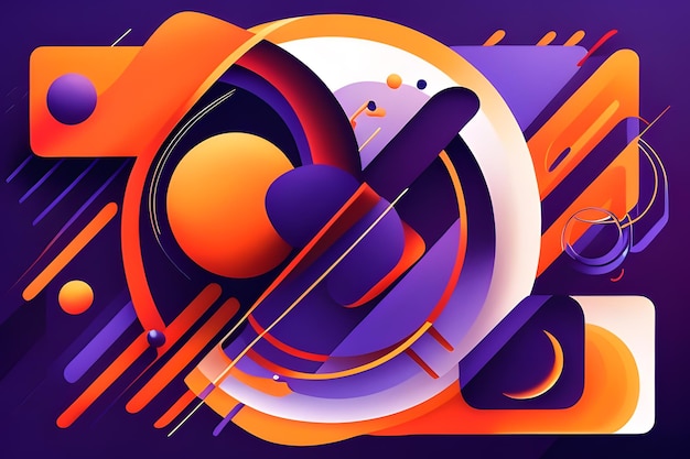 Fundo roxo e laranja com formas abstratas