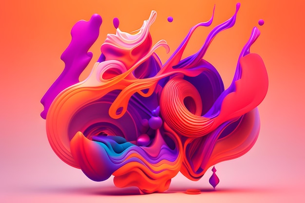 Fundo roxo e laranja com formas abstratas