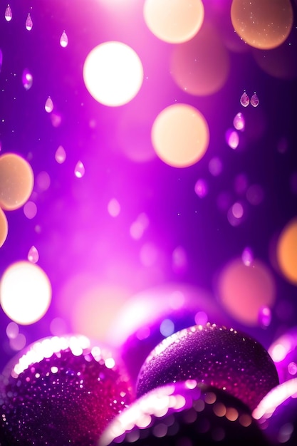 Fundo roxo glitter bokeh Desfocado brilho violeta escuro brilho gotas de cristal papel de parede