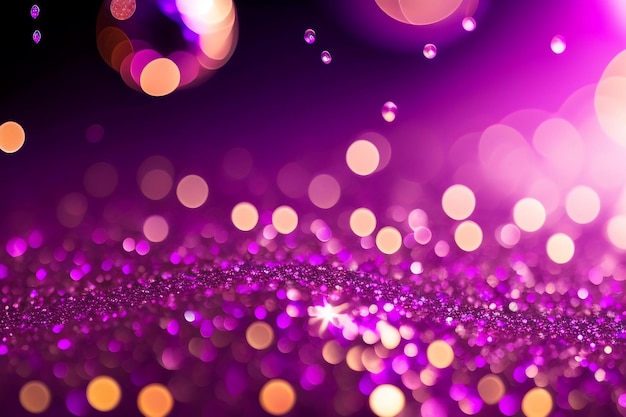 Fundo roxo glitter bokeh Desfocado brilho violeta escuro brilho gotas de cristal papel de parede