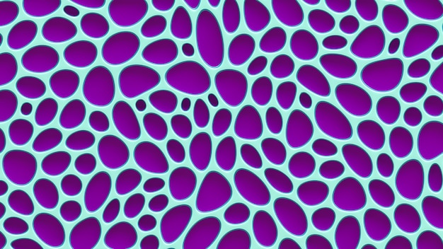 Fundo roxo textura turquesa com relevo e círculos. Renderização em 3d.