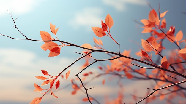 Fundo sazonal do céu do outono dos ramos